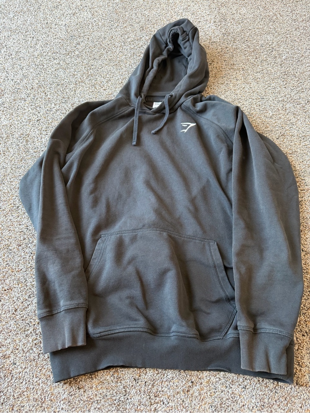 Gymshark Men's Medium Charcoal Black Sharkhead Pullover Hoodie Raglan